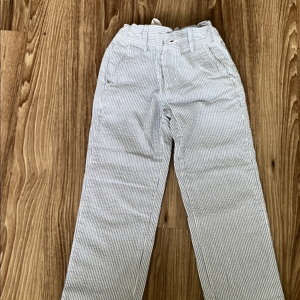 Janie and Jack Navy and White Striped Trousers
